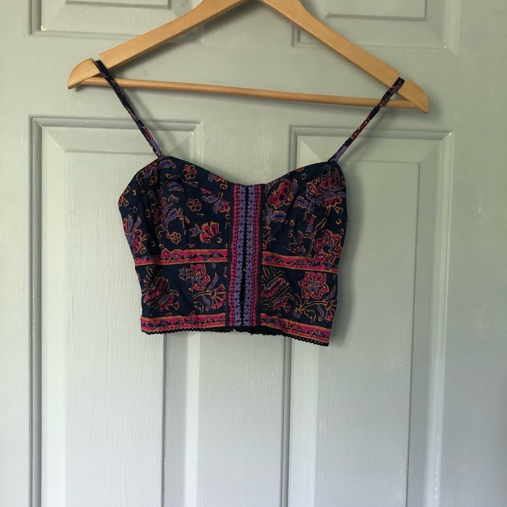 Floral purple crop top